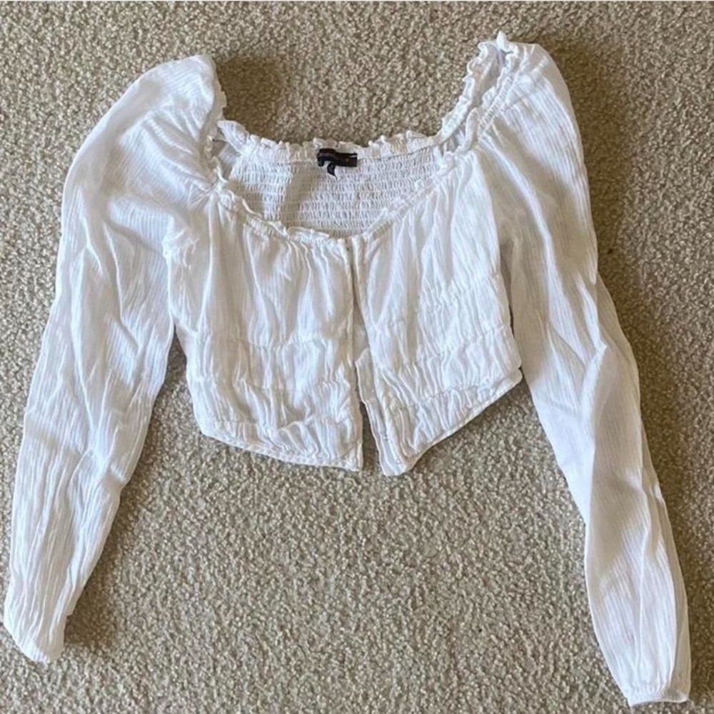 White Smocked Women's Top